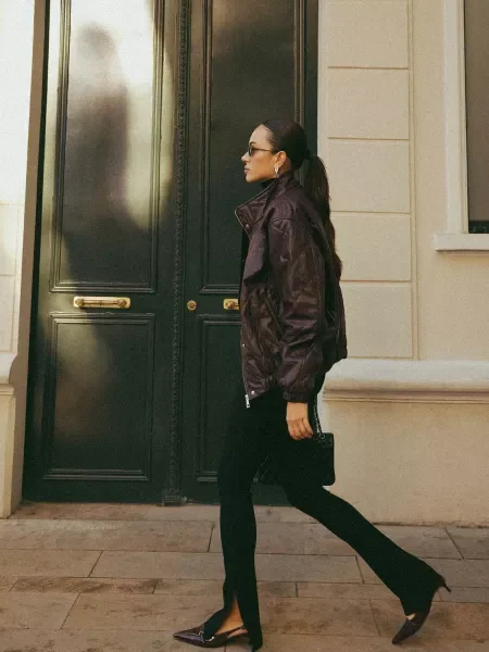 Dzianinowe legginsy Trendyol z wysoką talią czarne