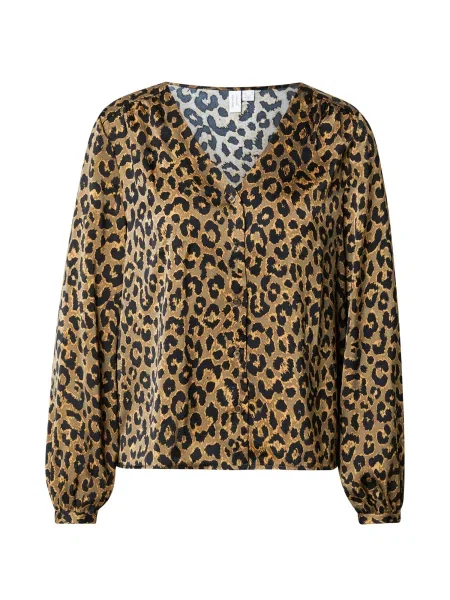 VERO MODA Blúz VMAMELA homok / világosbarna fekete