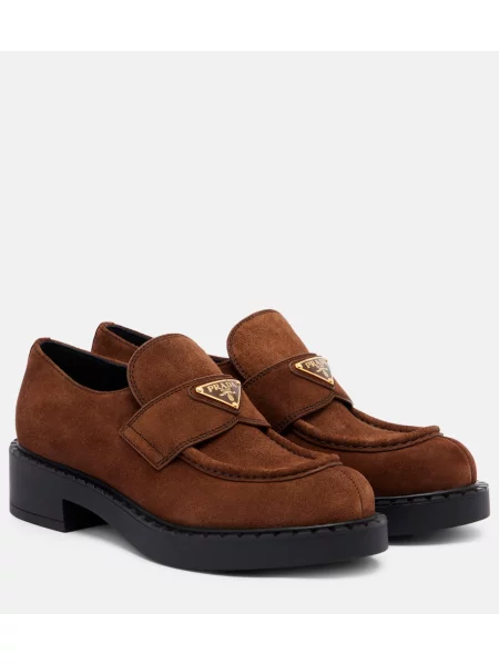 Loaferke Prada iz semiša rjava