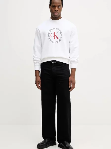 Geacă de blugi Calvin Klein Jeans alb