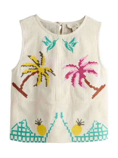 Next Bluză ecru / turcoaz roz galben