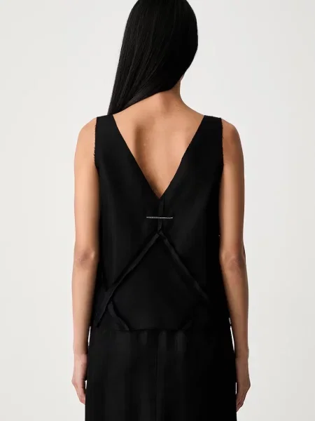 Top Mm6 Maison Margiela bez rękawów czarny