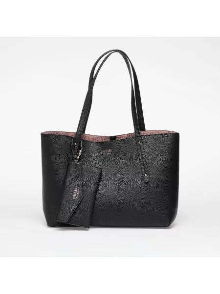 Duża shopperka Guess skórzana czarna