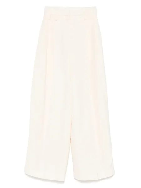 Pantaloni Jil Sander plisate alb