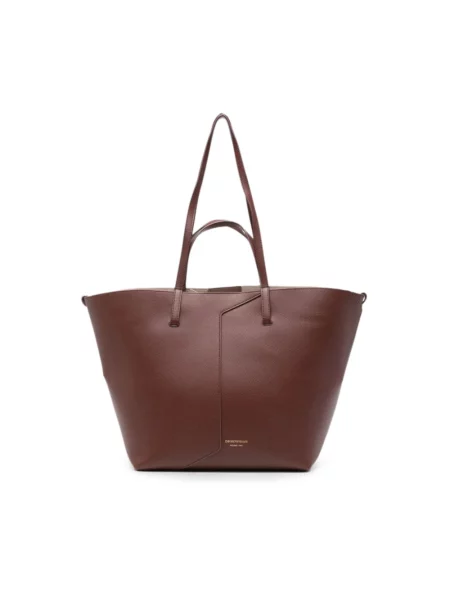 Shopperka Emporio Armani skórzana brązowa
