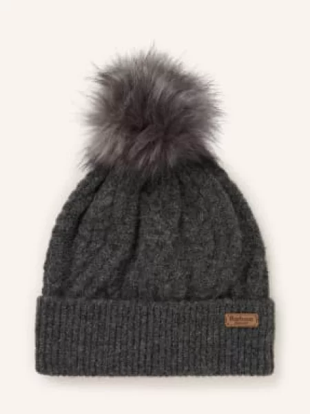 Barbour Čepice Elsdon S Umělou Kožešinou tmavě šedá