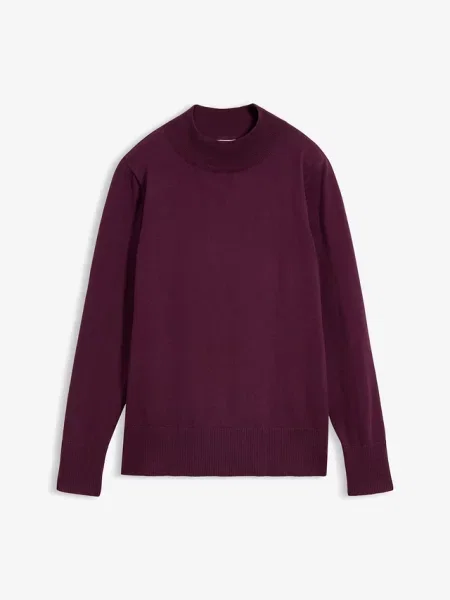 Sweter z cienkiej dzianiny z bawełną z recyklingu fioletowy