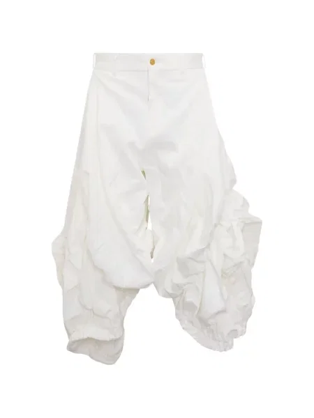 Pantaloni scurți Comme Des Garcons Homme Plus cu volane alb