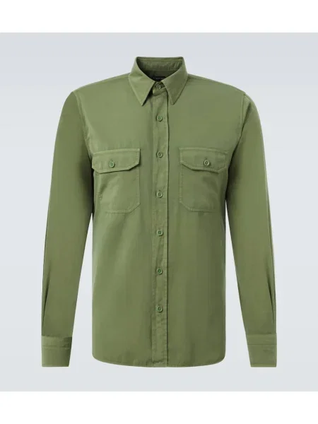 Cămașă Tom Ford de mătase verde