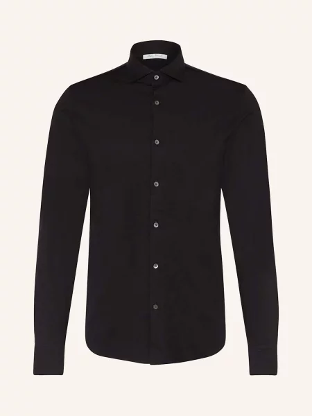 Stefan Brandt Žerzejová Košile Otis Slim Fit černá