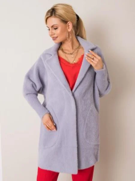 Pufos geacă Factory Price din lână alpaca gri