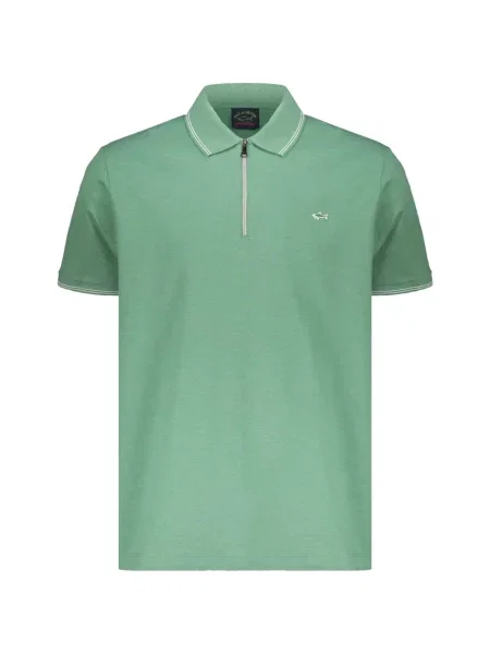 Gulerat tricou polo Paul & Shark verde