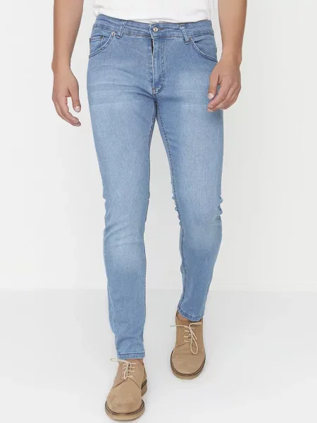 Trendyol Завужені джинси без підкладки блакитний