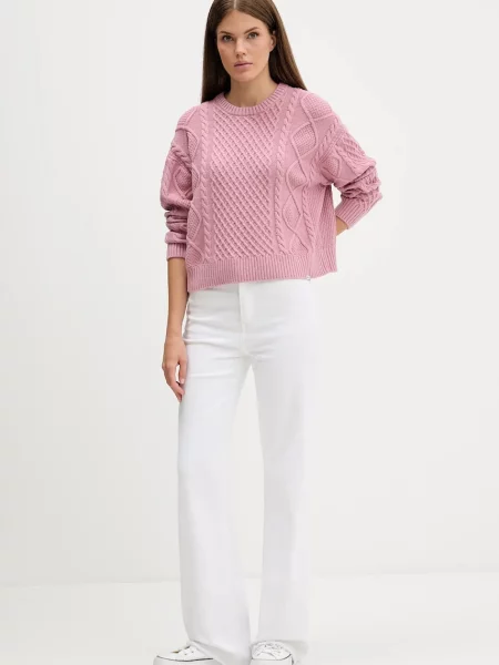 Светр із додаванням вовни Guess Jeans легкий рожевий