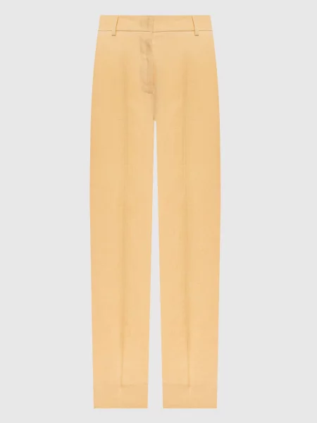 Штани MALIZIA з льону Max Mara Weekend жовті