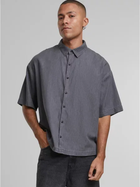 Дънкова риза Urban Classics сиво