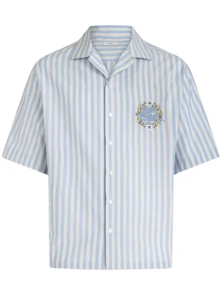 Cămașă Etro cu broderie albastru
