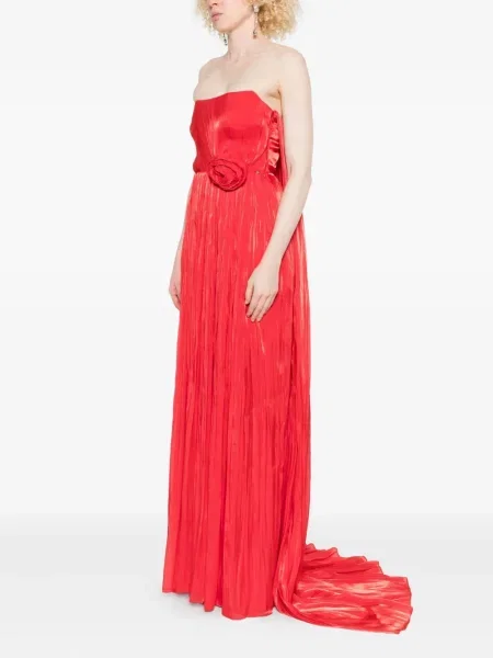 Rochie de seară Nissa plisată de costum roșu