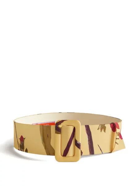 Remen La Doublej s cvjetnim printom s printom žuta