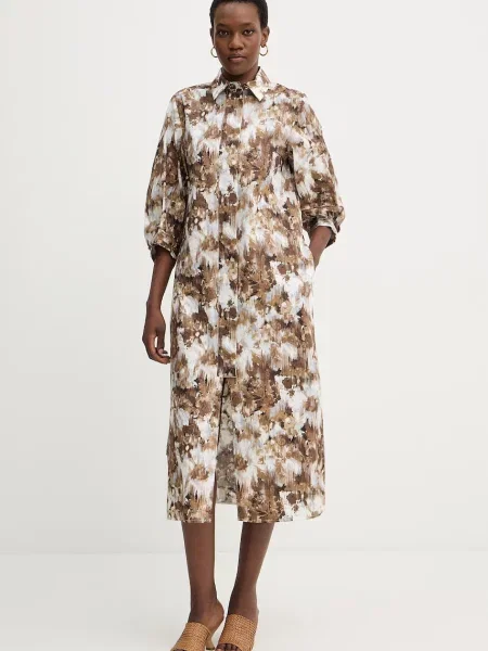 MM by Max Mara rochie din FALDA maro