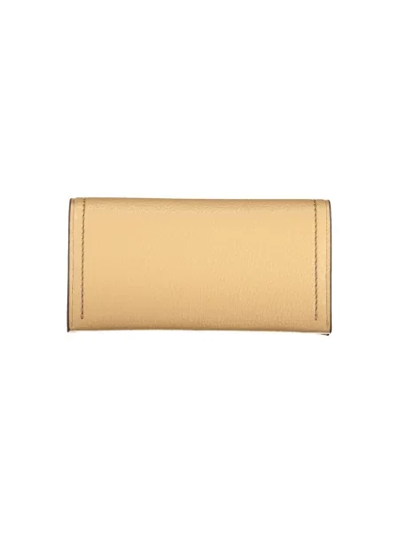 Lniany portfel Valentino Bags beżowy