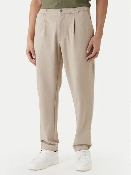 Calvin Klein Spodnie materiałowe Tapered Fit beżowy