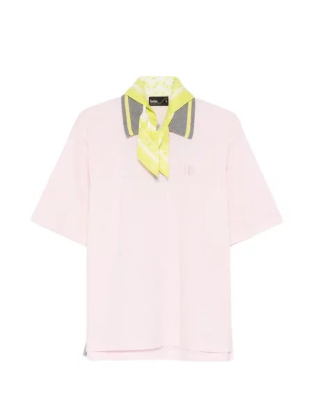 Tricou polo Kolor cu broderie roz
