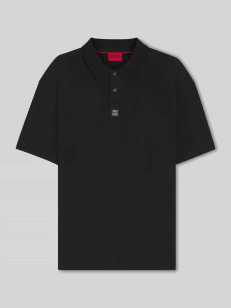 Koszulka polo krój regular fit z czystej bawełny model „DEABONO_D” Hugo czarne
