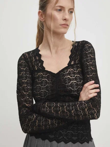Блуза Answear Lab с изчистен дизайн черно