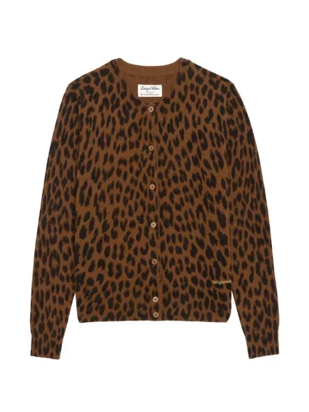 Cardigan Zadig&voltaire cu model leopard maro