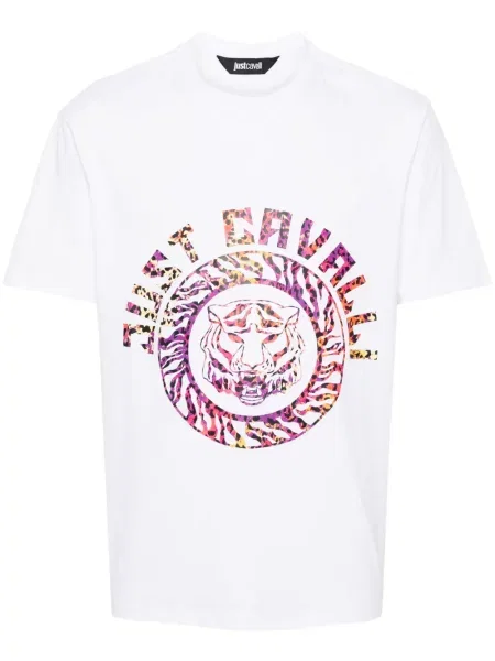 Tricou Just Cavalli cu imagine alb