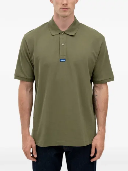 Tricou polo Hugo cu autograf verde