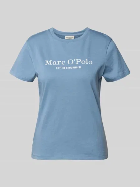 T-shirt o kroju regular fit z czystej bawełny Marc O'polo niebieska