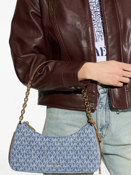 Sukienka wieczorowa Michael Michael Kors koronkowa wiązana garniturowa niebieska