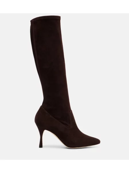 Cizme Manolo Blahnik din piele de căprioară maro