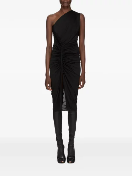 Rochie Rick Owens Lilies cu volane cu un umăr gol negru