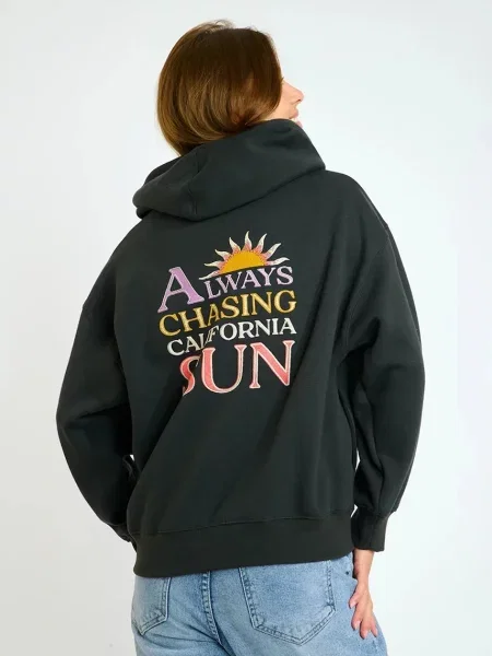 Banana Moon bluza Rockford z kapturem z nadrukiem SUNJAX.ROCKFORD czarny