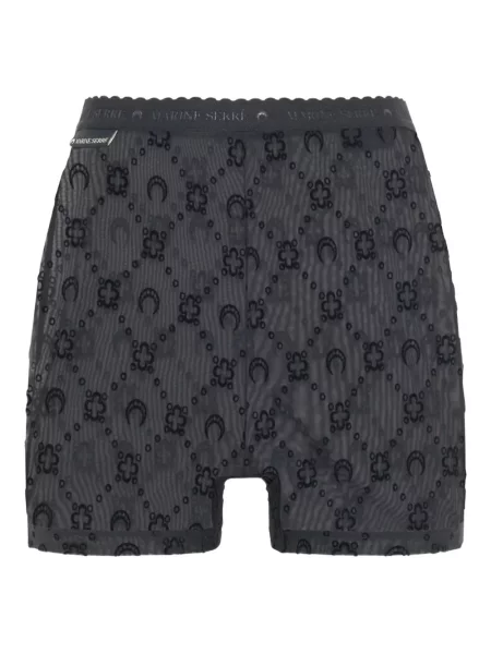 Pantaloni scurți Marine Serre cu imagine plasă negru
