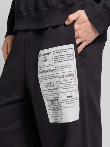 Spodnie materiałowe o kroju loose fit z nadrukiem logo Mm6 Maison Margiela