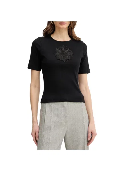 Twinset Koszulki Kobieta L Dzianinowy T-shirt czarny