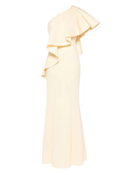 Rochie Saiid Kobeisy cu volane de costum galben