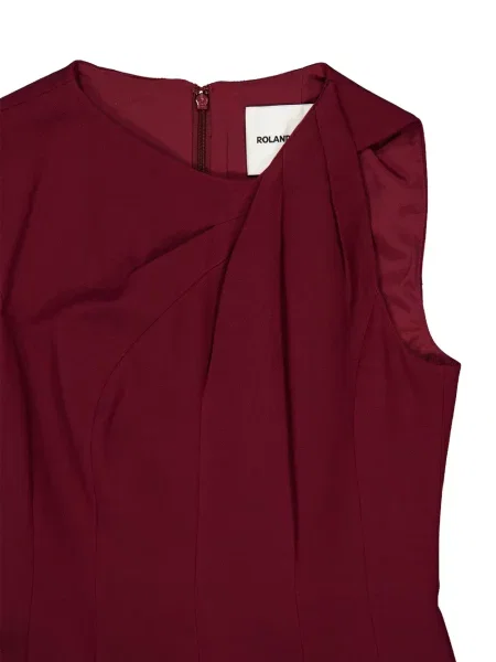 Rochie midi Roland Mouret asimetrică drapată roșu