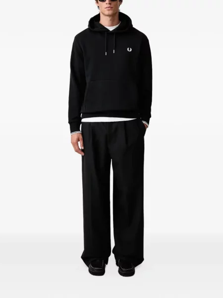 Суичър с качулка Fred Perry бродиран черно