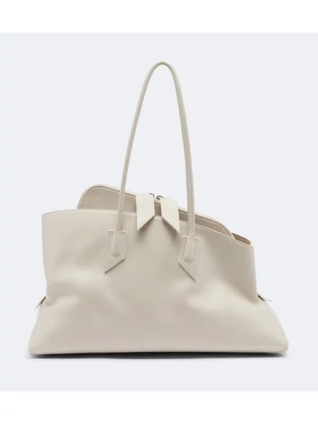 Geantă shopper The Attico din piele alb