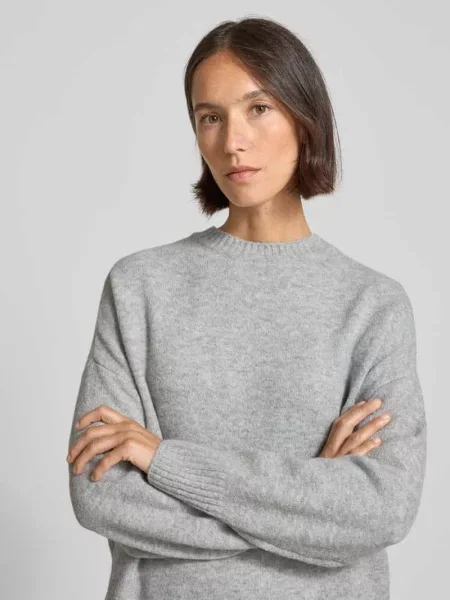 Sweter o kroju oversized z dodatkiem wełny model BOOM' Vero Moda szary