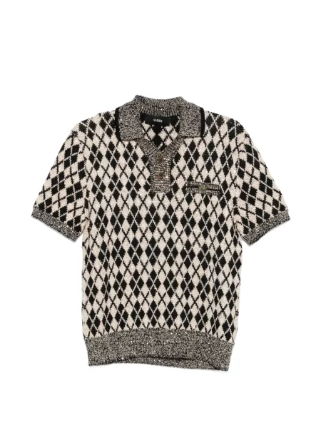 Kratak polo majica Amiri sa argyle uzorkom crna