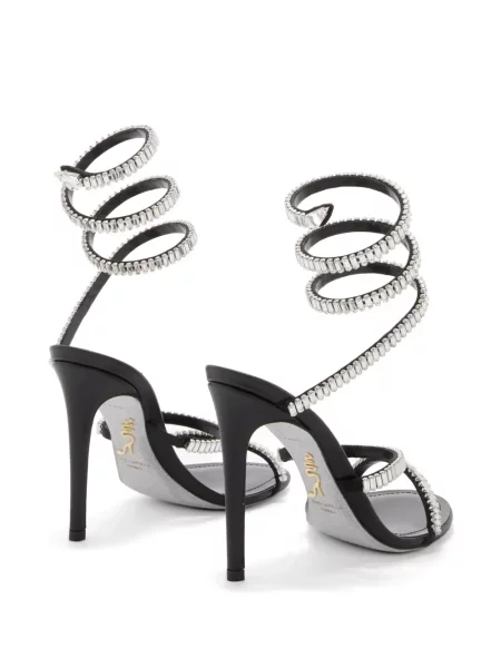 Sandale Rene Caovilla de cristal negru