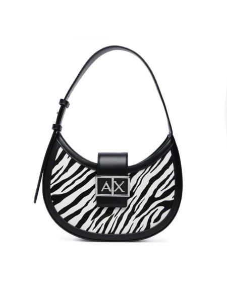 Armani Exchange torebka hobo z imitacji skóry czarna