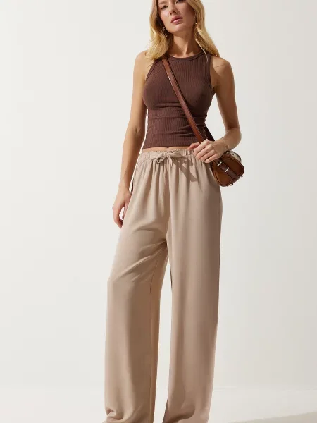Hlače palazzo Happiness İstanbul bež