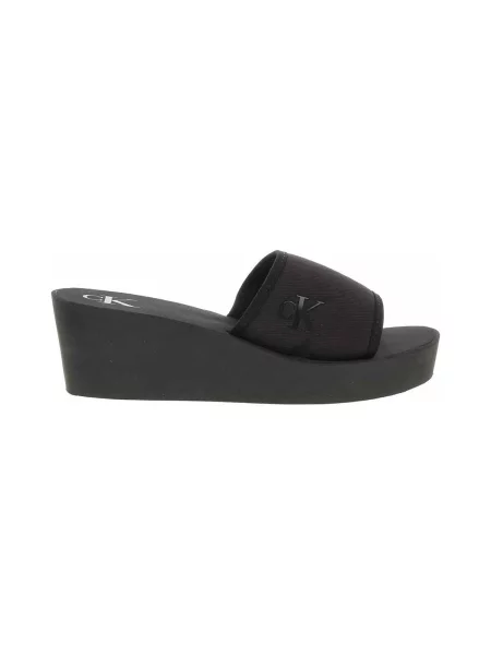 Džíny Calvin Klein na klínovém podpatku černé